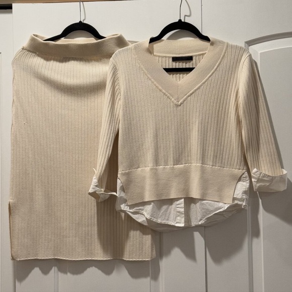 Alexander Wang Cream Knitted Set